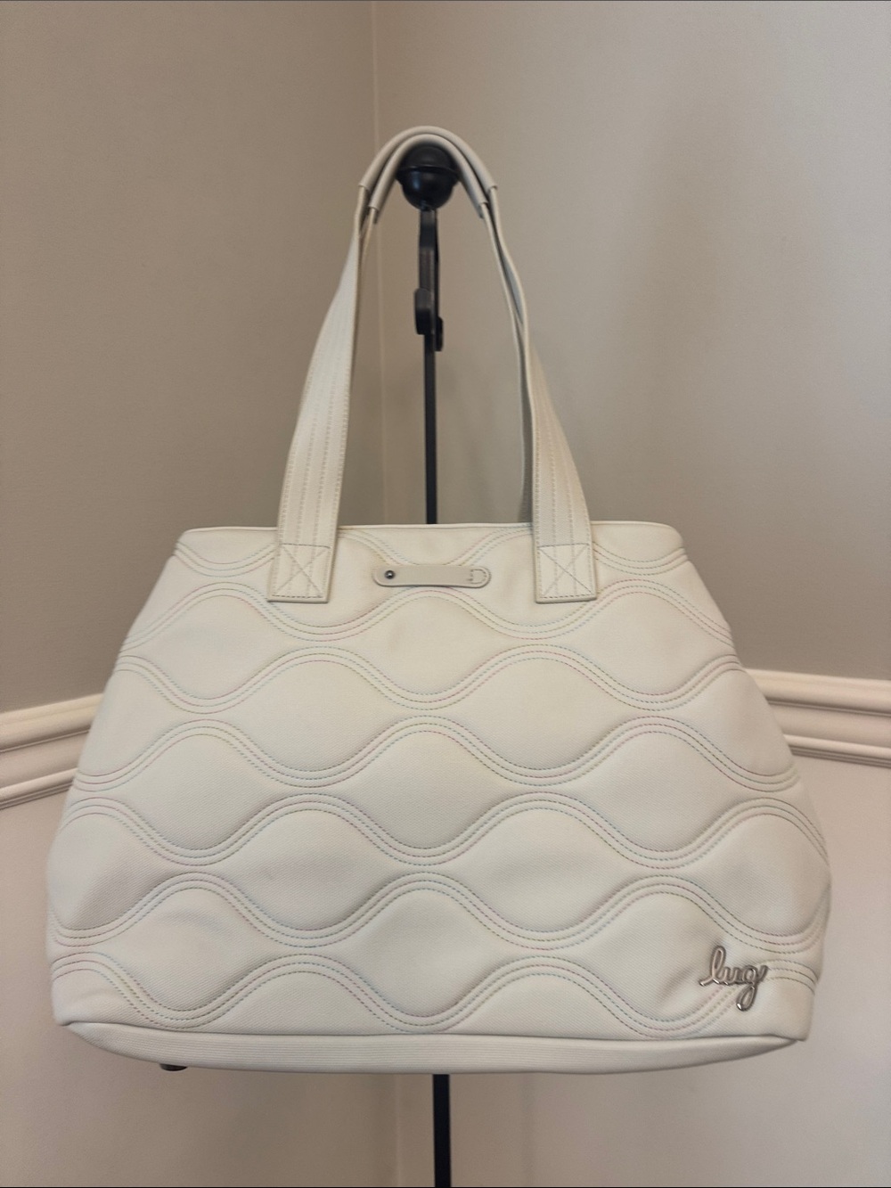 Rare LUG Pebble Ice Pop Stitch Tempo Matte Luxe vegan leather Tote Bag